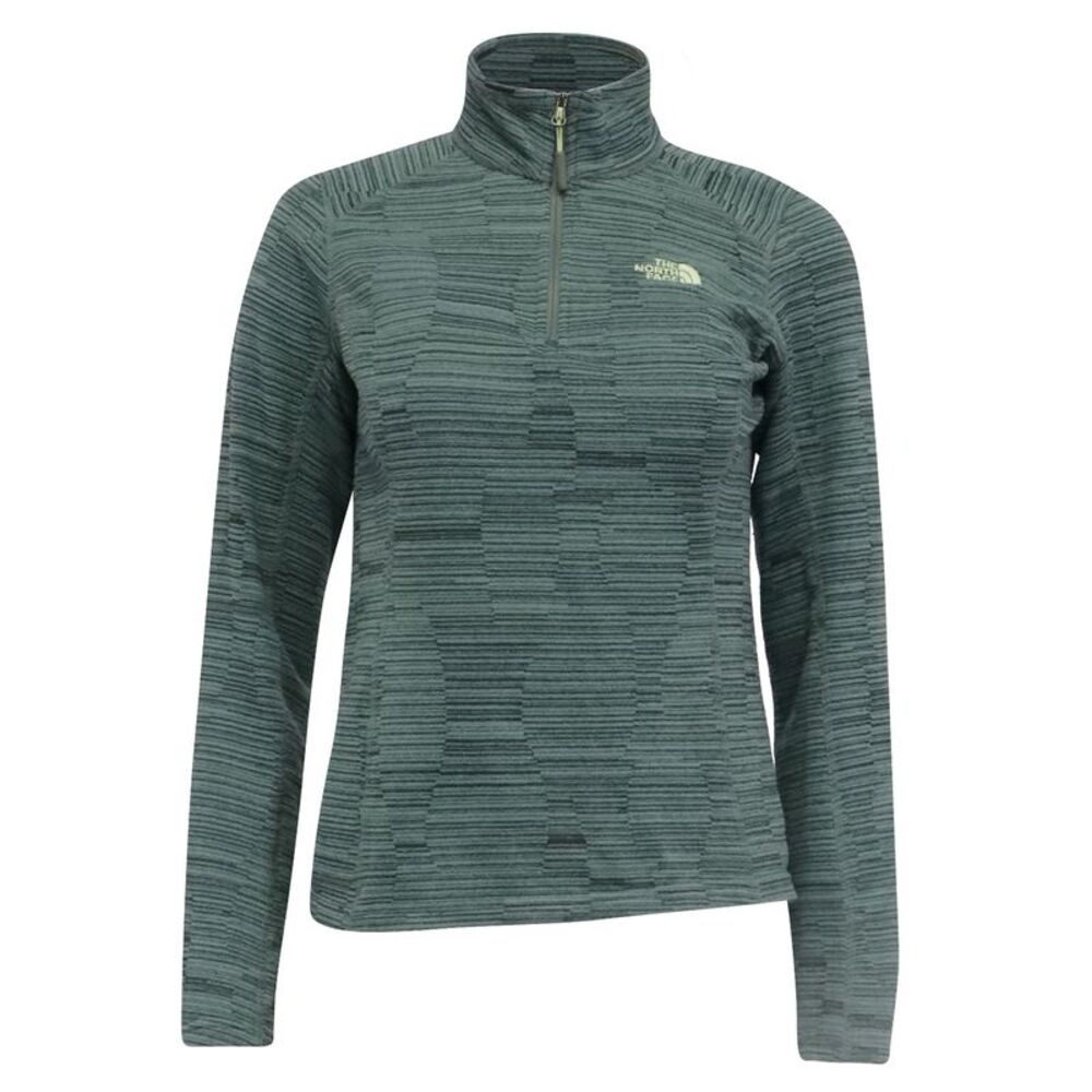 The North Face Quarter Zip Pullover in Green Polyester